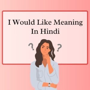 I Would Like Meaning In Hindi