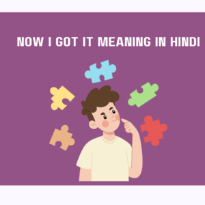 "Now I Got It" Meaning in Hindi